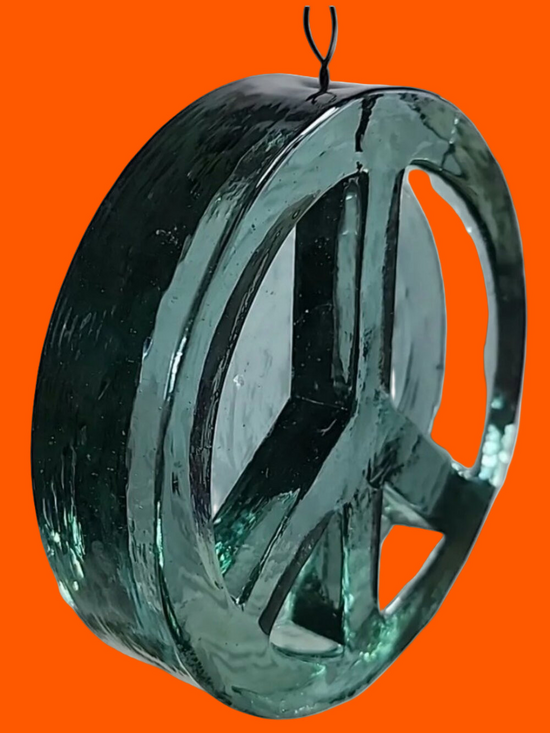 made in Phillipines Other - Solid Pale Green Glass PEACE Suncatcher / Ornament / Wall Hanging